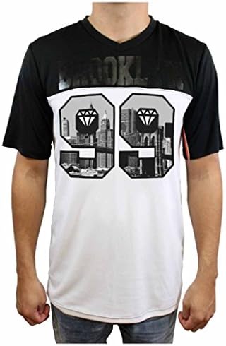 Black Jack Clothing Fashion V-Neck Jersey Tee Medium White