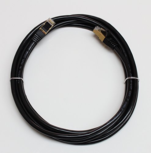 Tera Grand - Premium CAT7 Double Shielded 10 Gigabit 600MHz Ethernet Patch Cable for Modem Router LAN Network - Built with Gold Plated and Shielded RJ45 Connectors, 10 Feet Black - Thumbnail 4