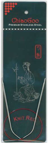 Chiaogoo Stainless Steel Regular Red Circular Knitting Needles: US Size 7, 16-Inch Cable (Metric Size 4.50, 40cm Cable)