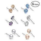 Womens's 925 Silver Bling Fireball Cultured Pearl Round Earring sets
