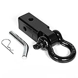 2 Inch Shackle Hitch Receiver Perfect Towing Accessory For Trucks & SUVs 5 Ton (11.000 Lbs) Capacity With 3/4’’ D-Ring Shackle & Security Locking Pin Heavy Duty Black Sprayed Weatherproof Mount