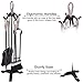 Tangkula Fireplace Set 5 Piece Rustic Heavy Duty Compact Wrought Iron Fire Place Tool Set with Base, Hearth Tool, 25.5
