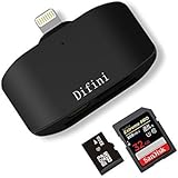 Difini Card Reader,with Lightning Micro SD\TF Memory Card Trail Game Camera Reader for Apple iPhone iPad IOS External Storage Memory Expansion Adapter
