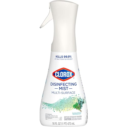 CLOROX DISINFECTING MIST, EUCALYPTUS PEPPERMINT, DISINFECTING SPRAY, 16 FLUID OUNCES