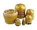 Winterworm Set of 5 Maneki Neko Lucky Cat Golden Wooden Traditional Russian Nesting Dolls Japanese Chinese Character Fu Handmade Christmas Birthday Gift for Kids Boys Girls Home Decoration
