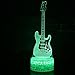 Visual 3D lamp Electric Guitar Musical Instruments Illusion Night Light Festival Birthday Day Children Gift Nursery Bedroom Desk Table Decoration for Boys Kids Music Lovers by KIVVEE