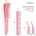BESTOOL Original Detangler Brush Set, Detangling Brush & Comb for Defining Natural Curly Hair, Detangle Wet or Dry Afro 3a to 4c Texture, with 2 Hair Clips (Pink)