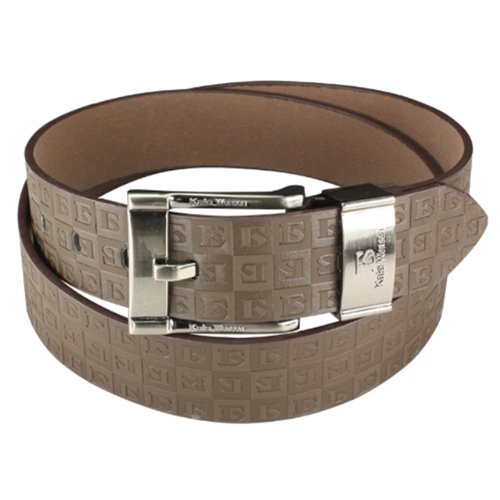 Triple Cube Plaid Design Wide Belt - Brown
