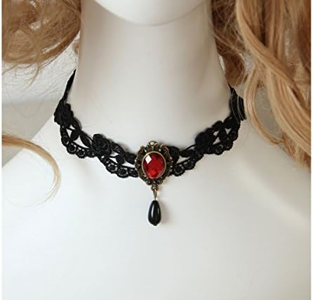 Gothic / Medieval / Vintage / Vampire / Halloween / Costume Lace Necklace/ Choker Featuring Antique Style Jewelry (1)