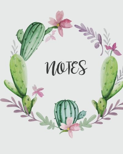 Notes: wreath cactus journal, size 8" x 10" , ruled jou…