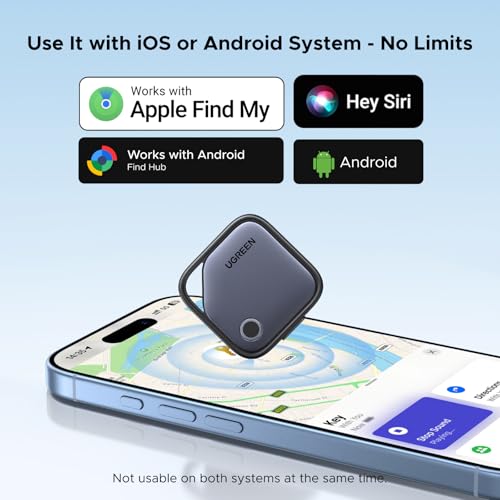 UGREEN 4Pack FineTrack Duo Smart Finder (iOS & Android Support + USB-C Rechargeable),Bluetooth Tracker Tags Compatible with Apple Find My/Google Find Hub,Item Finder Smart Tag fit for Galaxy S26