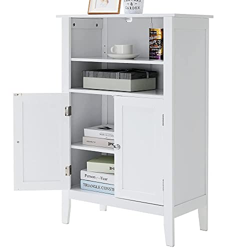 IWELL White Storage with 2 Adjustable Shelves, 6 Adjustable