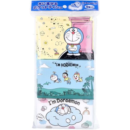 水に流せるポケットティシュ I'm Doraemon 16枚(8組)×9個入商品画像