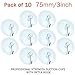 Aroma trees - Large 75mm Suction Cup with Metal Hooks, Holds Up to 30lbs (Large - 10 Packs)