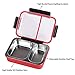 Bento Box 2 Compartments Stainless Steel Lunch Box for Adults and Kids, Portion Control Lunch Containers Leakproof, BPA Free - Watermelon Red