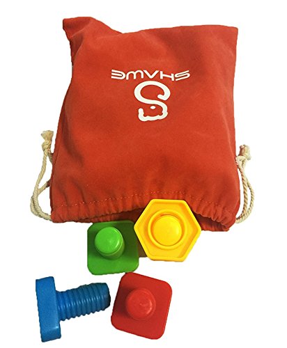 SHAWE Screw Set of 16,Jumbo Nuts and Bolts丨32 pc in 4 different shape and colors丨Explore Fine Motor Skill Toys for Toddlers Preschoolers,Therapy Tools,Educational Learning Toy丨Kids Safe Material
