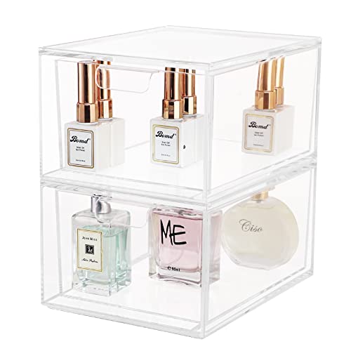 Yieach 2 Pack Stackable Makeup Organizer Storage