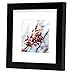Golden State Art, 6x6 Black Photo Frame-Display Photos 4x4 with White Mat or 6x6 without Mat - Solid Wood, Real Glass, 1-Pack (Wall Display)