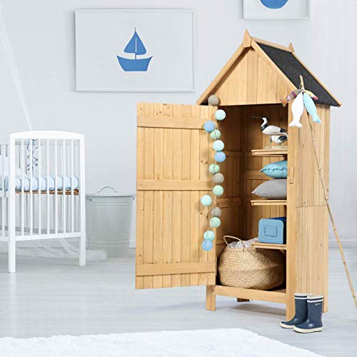 IDMarket - Armoire cabane de Jardin en Bois Naturel