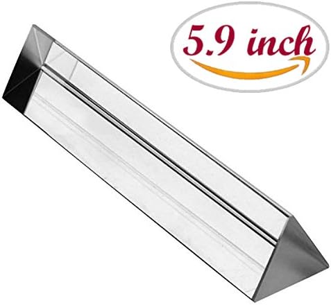 Finico Crystal three prism，Light Prism Crystal，Glass Prism，Prism Photography，Crystal Optical Glass Triangular Prism for Teaching Light Spectrum Physics，Glass Triangular Prism Refractor