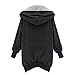DJT Womens Hooded Zip-up Sweatshirt Coat Jacket 2X-Large Black
