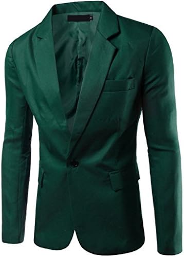 Men's Slim Fit Notched Lapel Single Breasted Suit Jacket