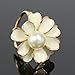 kilofly 4pc Women's Elegant Faux Pearl Crystal Rhinestone Scarf Ring Buckle Clip
