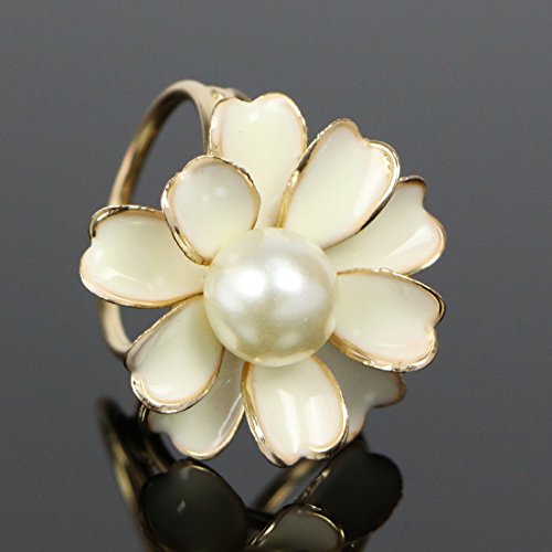 kilofly 4pc Women's Elegant Faux Pearl Crystal Rhinestone Scarf Ring Buckle Clip