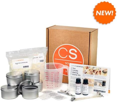 CANDLESCIENCE Soy Candle Making Starter KIT (Fall/Holiday - UP to 6 Candles) - DIY Kit Contains Soy Wax, Pitcher, Wicks - No Experience Necessary