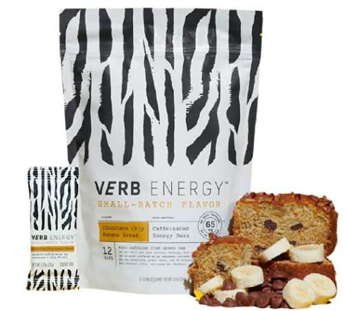 VERB CAFFEINATED ENERGY BAR, CHOCOLATE CHIP BANANA BREAD, 12 COUNT
