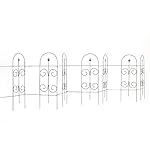 Amagabeli 32-Inch by 20-Inch x 7 Panels Rustproof Black Decorative Garden Fencing - Attachable Folding Garden Fence Border Fence Garden Wire Fence Iron Garden Fence Panels Garden Fencing Folding