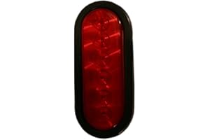 Blazer International Hopkins C569RK 6" LED Oval Stop/Tail/Turn Light – Red – Waterproof Submersible Trailer & Truck Lighting – DOT/SAE Approved – Includes Grommet & Plug