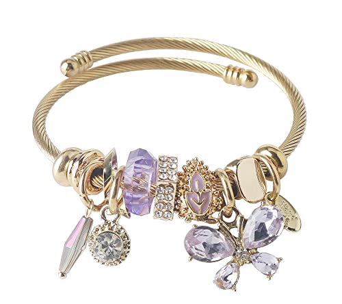 DS Charm Bracelets for girls,exquisite cute cartoon gold friendship bracelets Stainless Steel Bangle with birthday Gift box, Adjustable girls jewelry Suitable for holiday gifts
