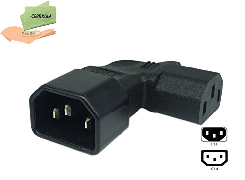 Cerrxian left angle iec 320 c14 3 pin male to c13 female pdu psu …