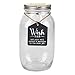 Top Shelf Everyday Wish Jar Kit with 100 Tickets, Pen, and Decorative Lid, Clear