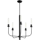 Quorum International Sheridan - 5 Light Chandelier in Soft Contemporary Style-25 Inches Tall and 24.5 Inches Wide-Matte Black