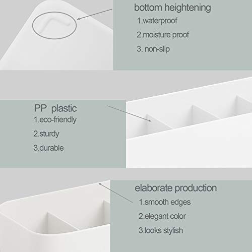 ZSZMFH Plastic Closet Underwear Organizer, Drawer Divider for Bras, Panties, Sock, Ties, Set of 3, White