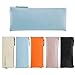 MROCO Pencil/Pen Case Canvas/PU Leather Pencil/Pen Bag Pouch Stationary Case Makeup Cosmetic Bags with Zipper(Blue)