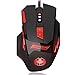 6Feeki Gaming Mouse, USB Wired Gaming Mice With 7 Auto-Changing Color's Cool LED Lights For Computer /PC/ Laptop,7 Adjustable DPI Levels With 8 Buttons For Gaming Gamer Or Office (Black-Red)
