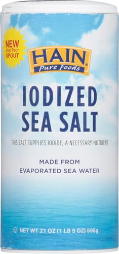 HAIN PURE FOODS IODIZED SEA SALT, 21 OZ
