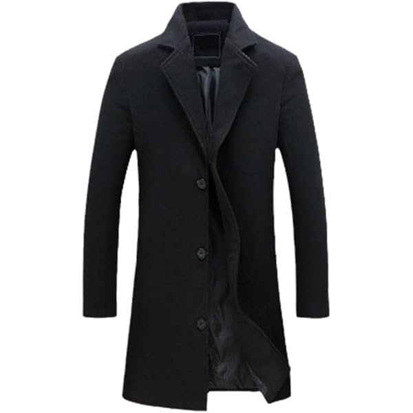 PETCDIM Mens Big and Tall Wool Blend Pea Coats Notched Collar