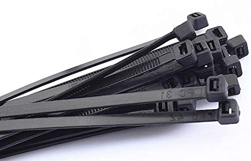 100 Pcs Cable Ties - 200mm x 4.8mm - High Quality Nylon Zip Ties (Black)