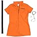 Intimate Inmate Women's Halloween Costume Orange Black Jailbird Prison Jumpsuit, Large