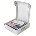 ASKI DESIGNS Wooden Business Card Holder for Desk –– Patriotic Challenge Coin Case – Holds a Fountain Pen (Included) for Women or Men