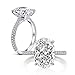 Erllo 925 Sterling Silver Women Wedding Rings 5 Carat Oval Cut Cubic Zirconia Engagement Ring