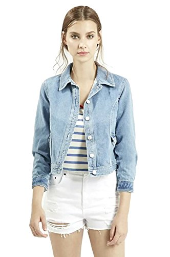 light blue short denim jacket