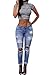 Womens Ladies Stretch Faded Ripped Slim Fit Skinny Denim Jeans