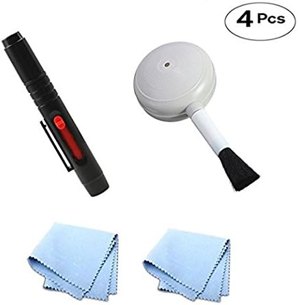 Wanty 4 Pieces Multifunction Lens Brush Cleaning Kit, Air Dust Blower Brush and Cleaning Cloth for Digital Camera Lenses, LCD Screens, Cleaning Keyboards and Succulent Plants