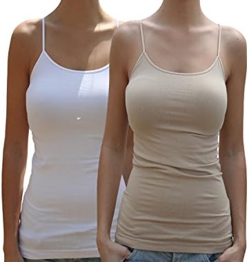 Blue 55 Long Seamless Basic Cami Camisole Tank Top for Women