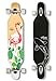 VOLADOR Urban Freeride Pro Longboard Cruiser 40-42inch | Canadian Maple Wood Deck & Forged Reverse Kingpin Truck | Drop Through Longboard Complete Setup for Urban Commuting (Flamingo)